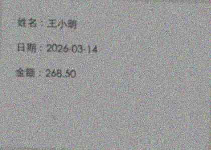 dirty.png：同一份内容的退化版，带噪点、模糊与灰暗底色